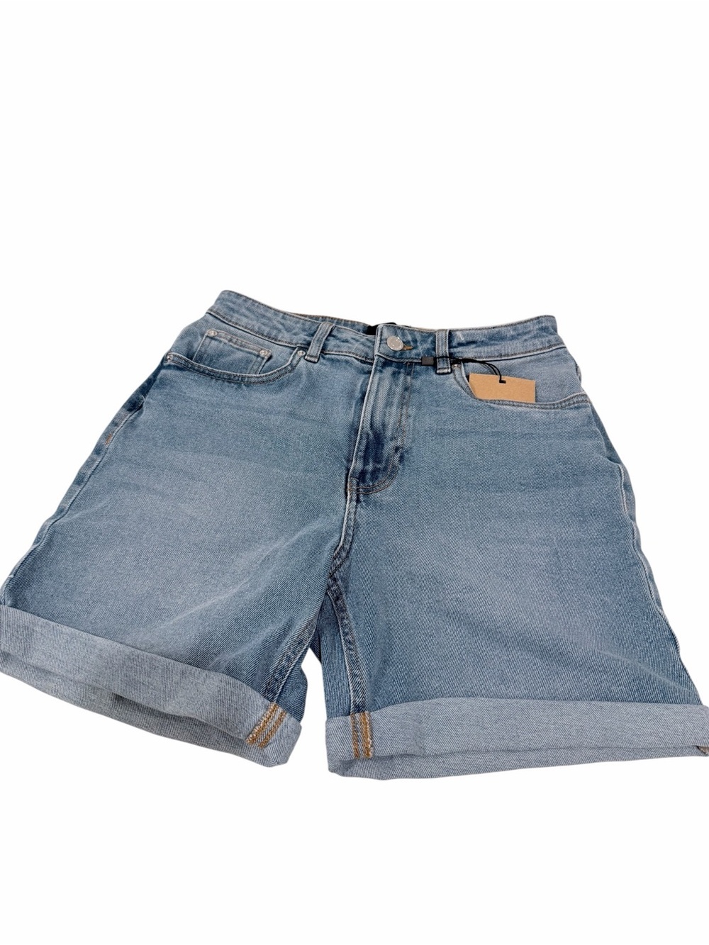 Vero Moda Light Blue Rolled Hem Denim Shorts - Picture 4 of 11